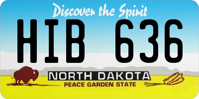 ND license plate HIB636