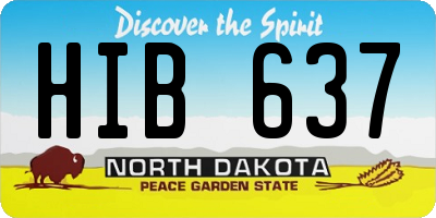 ND license plate HIB637