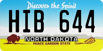 ND license plate HIB644