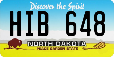 ND license plate HIB648
