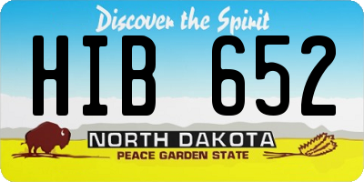 ND license plate HIB652