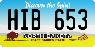 ND license plate HIB653