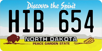 ND license plate HIB654
