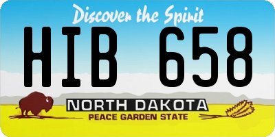ND license plate HIB658