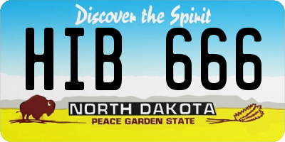 ND license plate HIB666