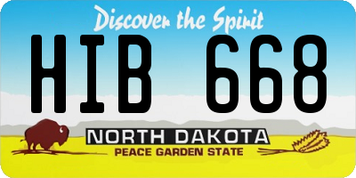 ND license plate HIB668