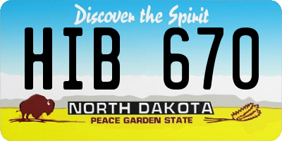 ND license plate HIB670