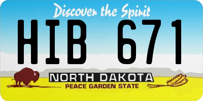 ND license plate HIB671
