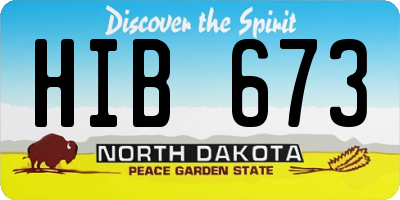 ND license plate HIB673