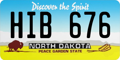 ND license plate HIB676