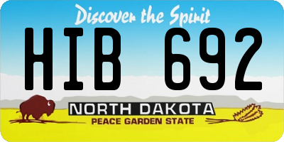 ND license plate HIB692