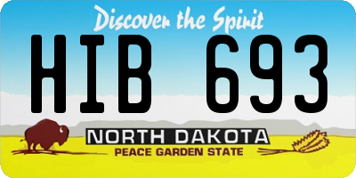 ND license plate HIB693