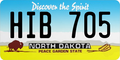 ND license plate HIB705