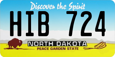 ND license plate HIB724