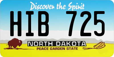 ND license plate HIB725