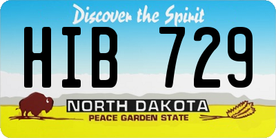 ND license plate HIB729