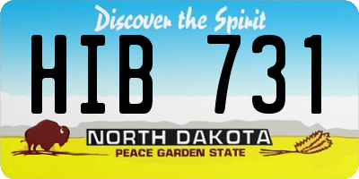 ND license plate HIB731