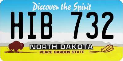 ND license plate HIB732