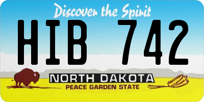 ND license plate HIB742