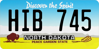 ND license plate HIB745