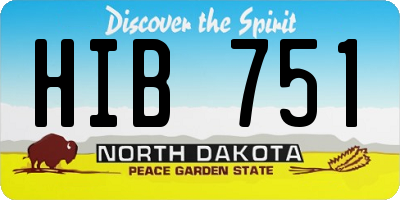ND license plate HIB751
