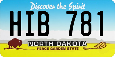 ND license plate HIB781