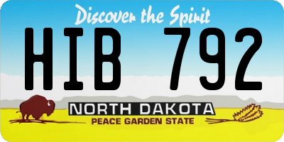 ND license plate HIB792