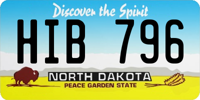 ND license plate HIB796