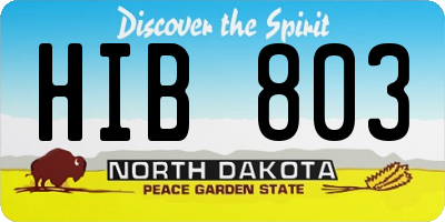 ND license plate HIB803