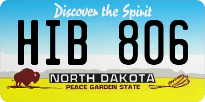 ND license plate HIB806