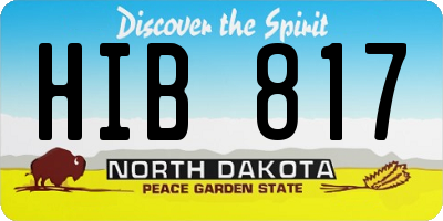 ND license plate HIB817