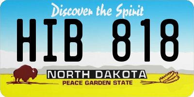 ND license plate HIB818