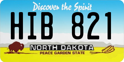 ND license plate HIB821