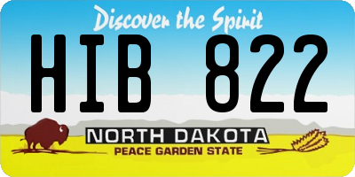 ND license plate HIB822