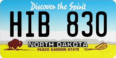 ND license plate HIB830
