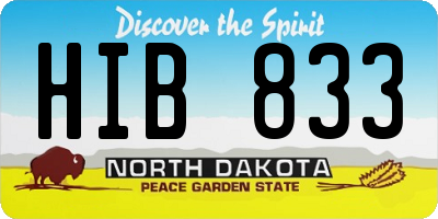 ND license plate HIB833