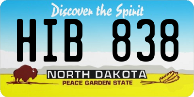 ND license plate HIB838
