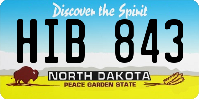 ND license plate HIB843
