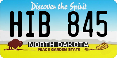 ND license plate HIB845