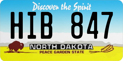 ND license plate HIB847