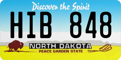 ND license plate HIB848