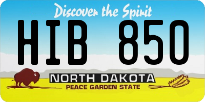 ND license plate HIB850