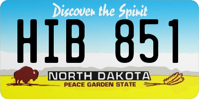 ND license plate HIB851