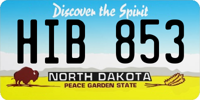 ND license plate HIB853