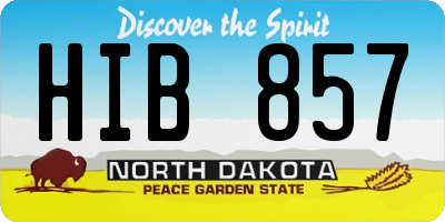 ND license plate HIB857