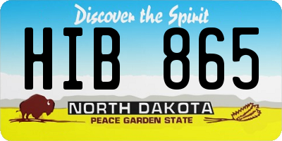 ND license plate HIB865