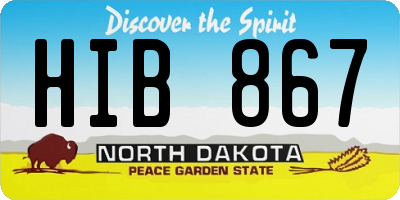 ND license plate HIB867