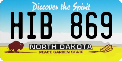 ND license plate HIB869