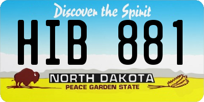 ND license plate HIB881