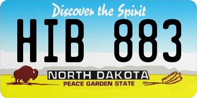 ND license plate HIB883